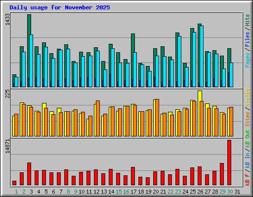 Daily usage for November 2025