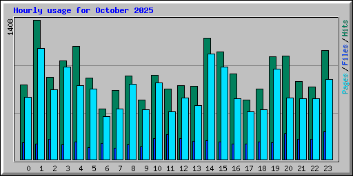 Hourly usage for October 2025